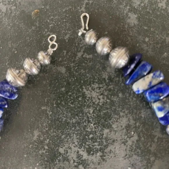 Hand Crafted Unique Earth One of a Kind Lapis Lazuli & Sterling Silver Choker - Picture 5 of 5